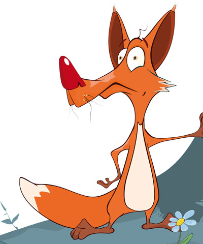 A cartoon fox